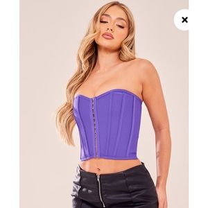 Bandage Hook & Eye Structured Corset in purple